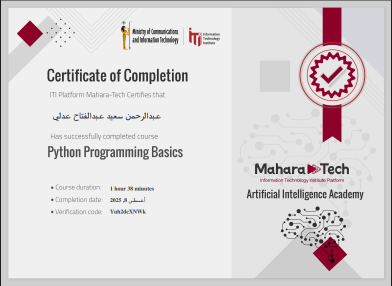 Python Programming Certificate